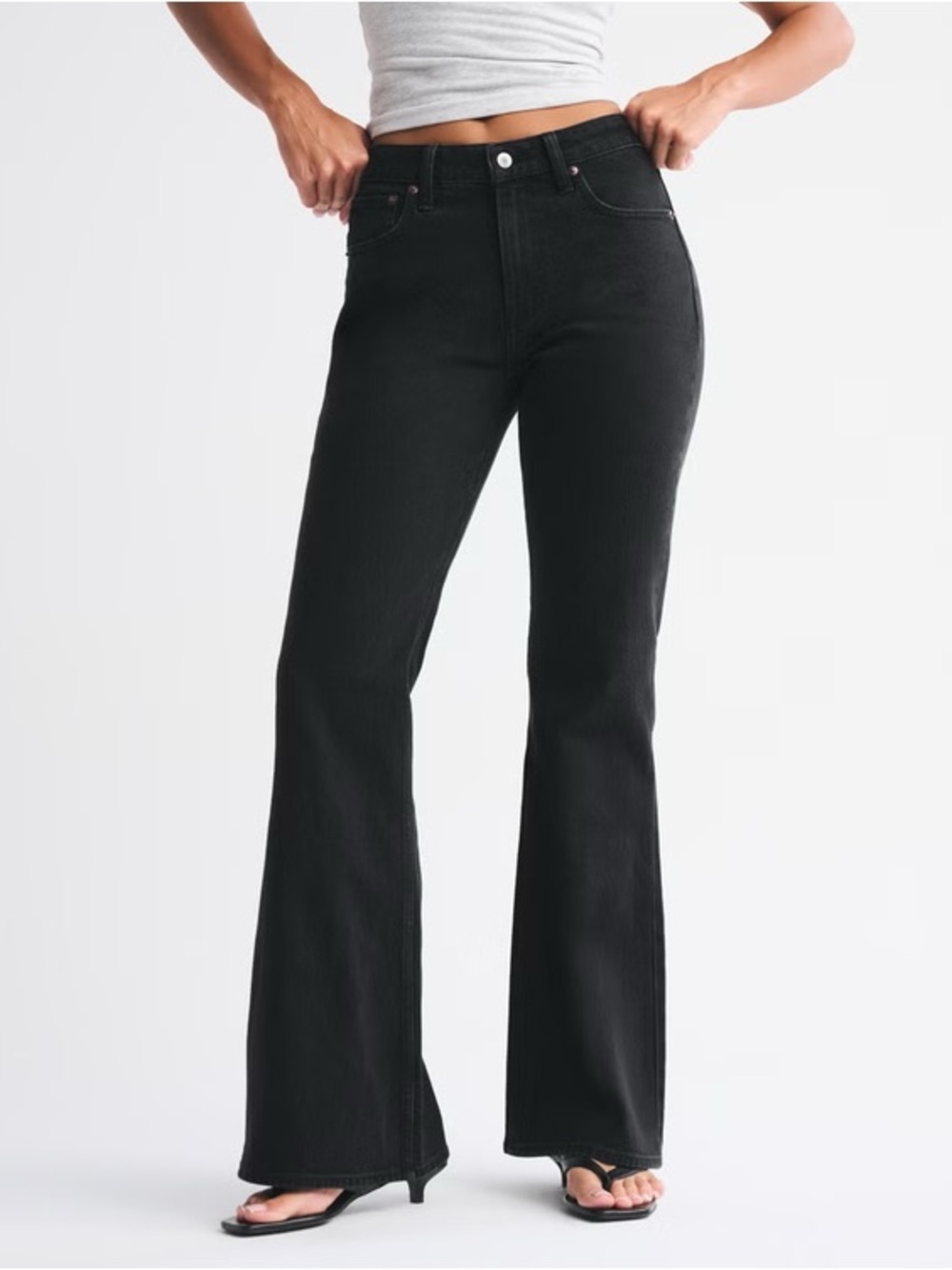 Abercrombie & Fitch Black High-Rise Flare Jeans